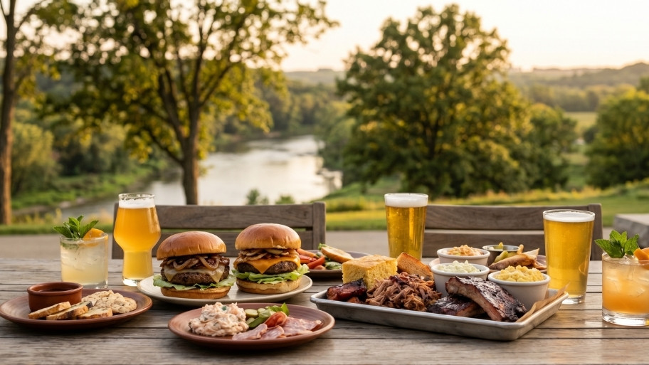 Grilled Favorites and Drinks at Bluffton Resort Bar and Grill Dining featuring grilled food and cold drinks at Bluffton Resort